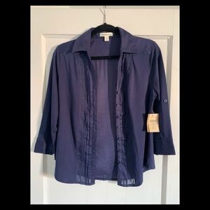 Coldwater Creek Vine Placket Knit Shirt